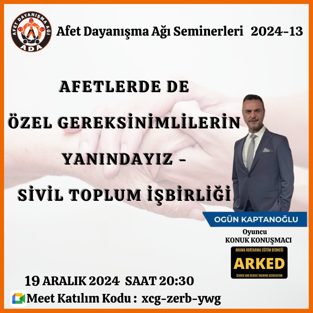 Afetlerde de Özel Gereksinimlilerin Yanındayız